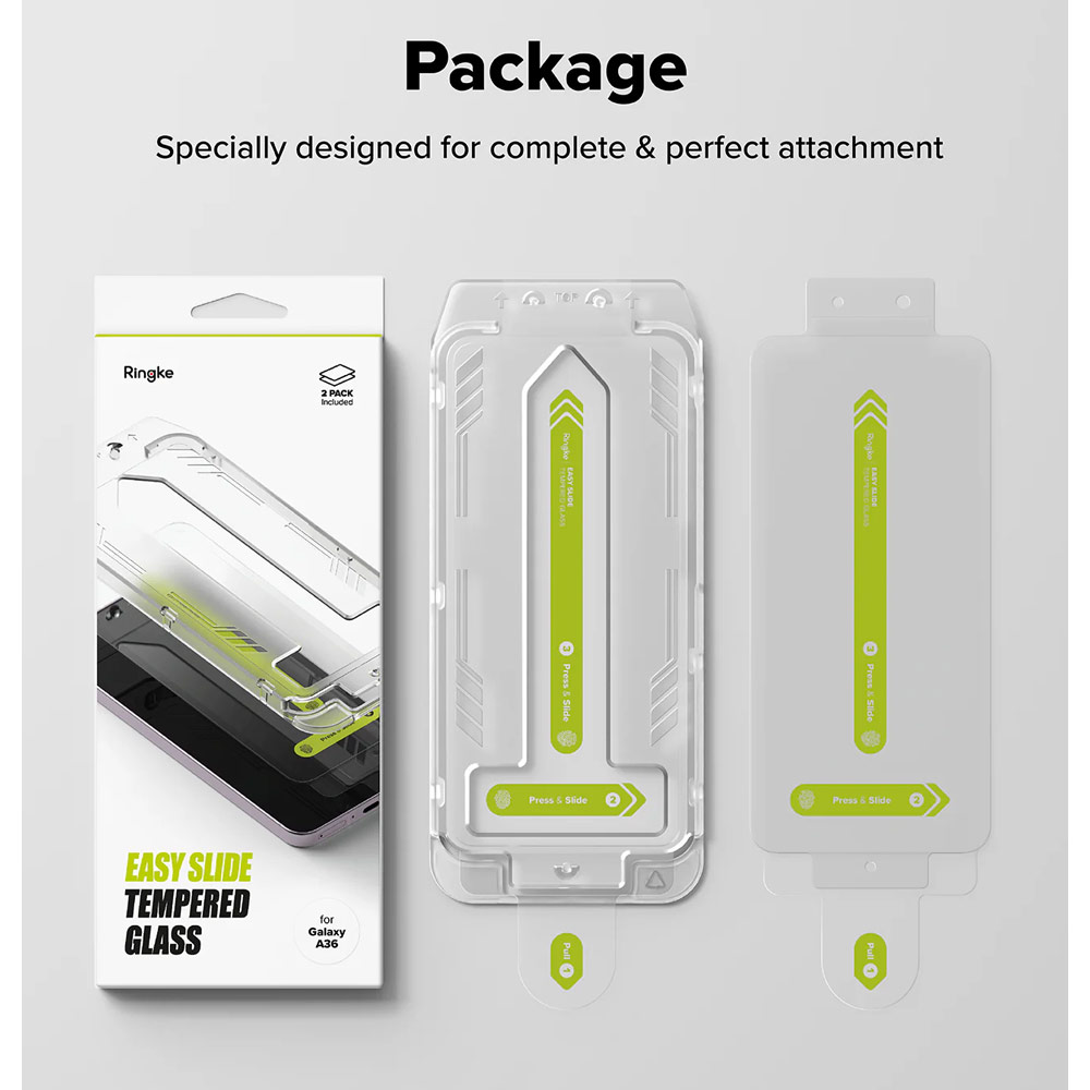 Picture of Samsung Galaxy A36 Screen Protector | Ringke Easy Slide Tempered Glass Screen Protector for Samsung Galaxy A36 (Clear) 2pcs