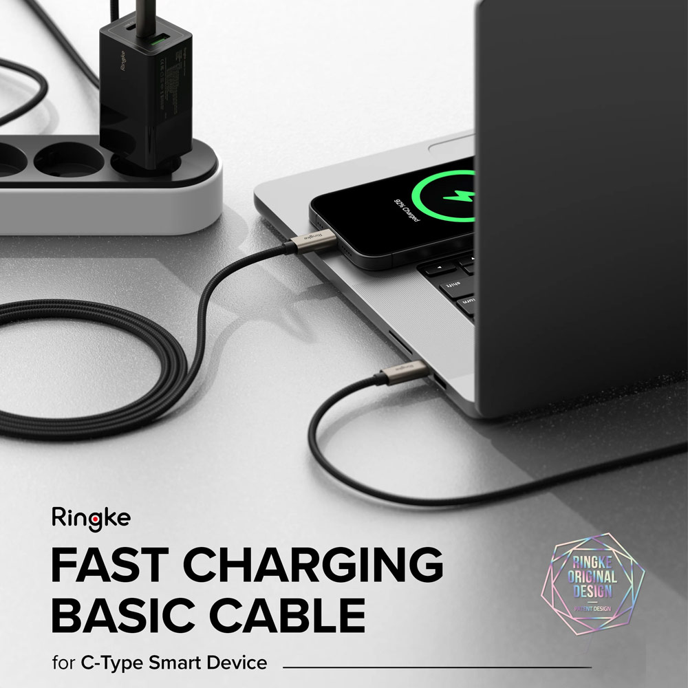 Picture of Ringke 60W PD3.0 480Mbps Fast Charge Charging Basic Cable USB C to USB C (Grey 200cm)