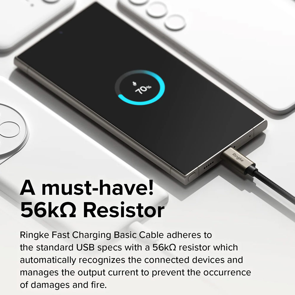 Picture of Ringke 60W PD3.0 480Mbps Fast Charge Charging Basic Cable USB C to USB C (Grey 200cm)