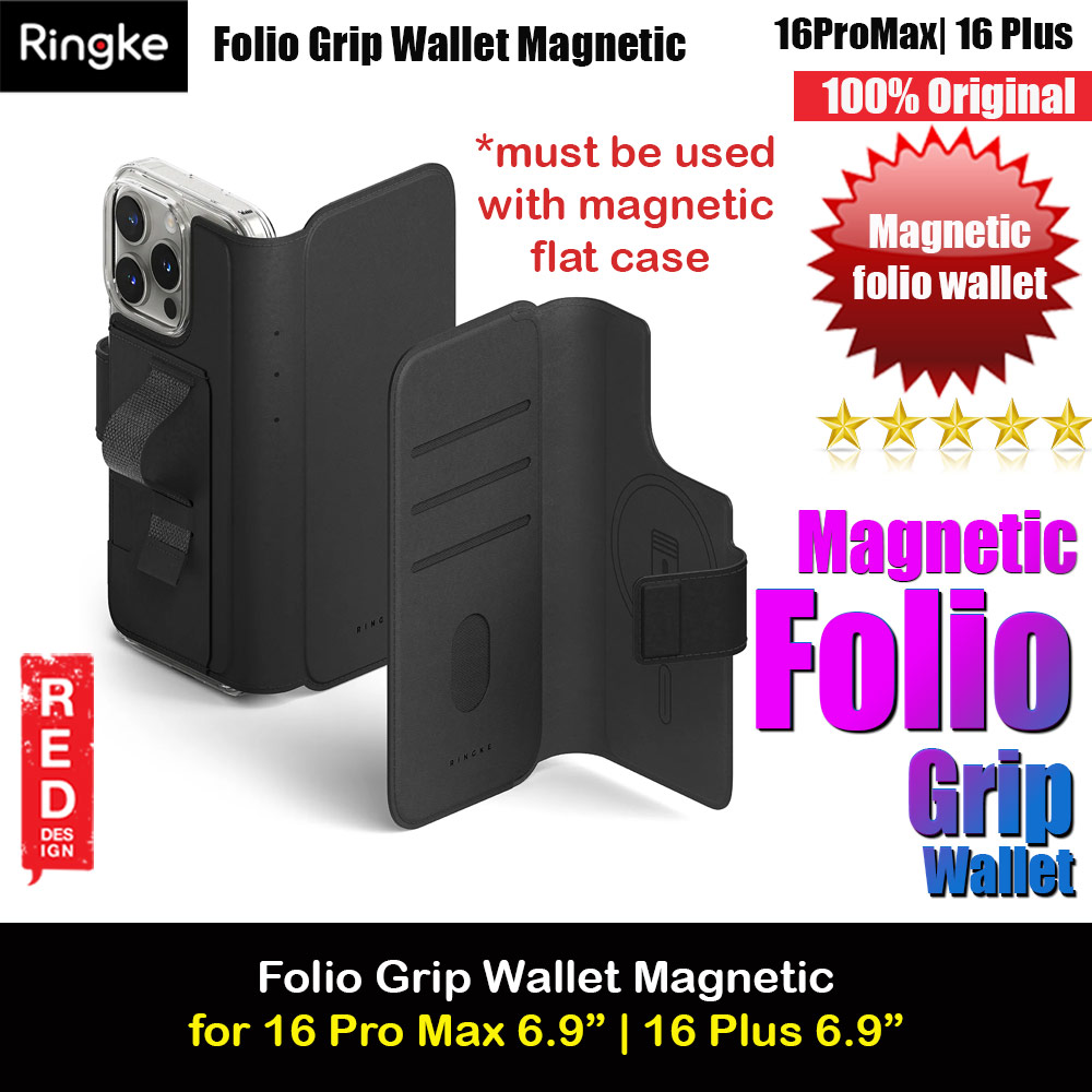 Picture of Ringke Folio Grip Wallet Magnetic Flip Cover Card Holder for iPhone 16 Pro Max iPhone 16 Plus (Black) Apple iPhone 15 Plus 6.7- Apple iPhone 15 Plus 6.7 Cases, Apple iPhone 15 Plus 6.7 Covers, iPad Cases and a wide selection of Apple iPhone 15 Plus 6.7 Accessories in Malaysia, Sabah, Sarawak and Singapore 
