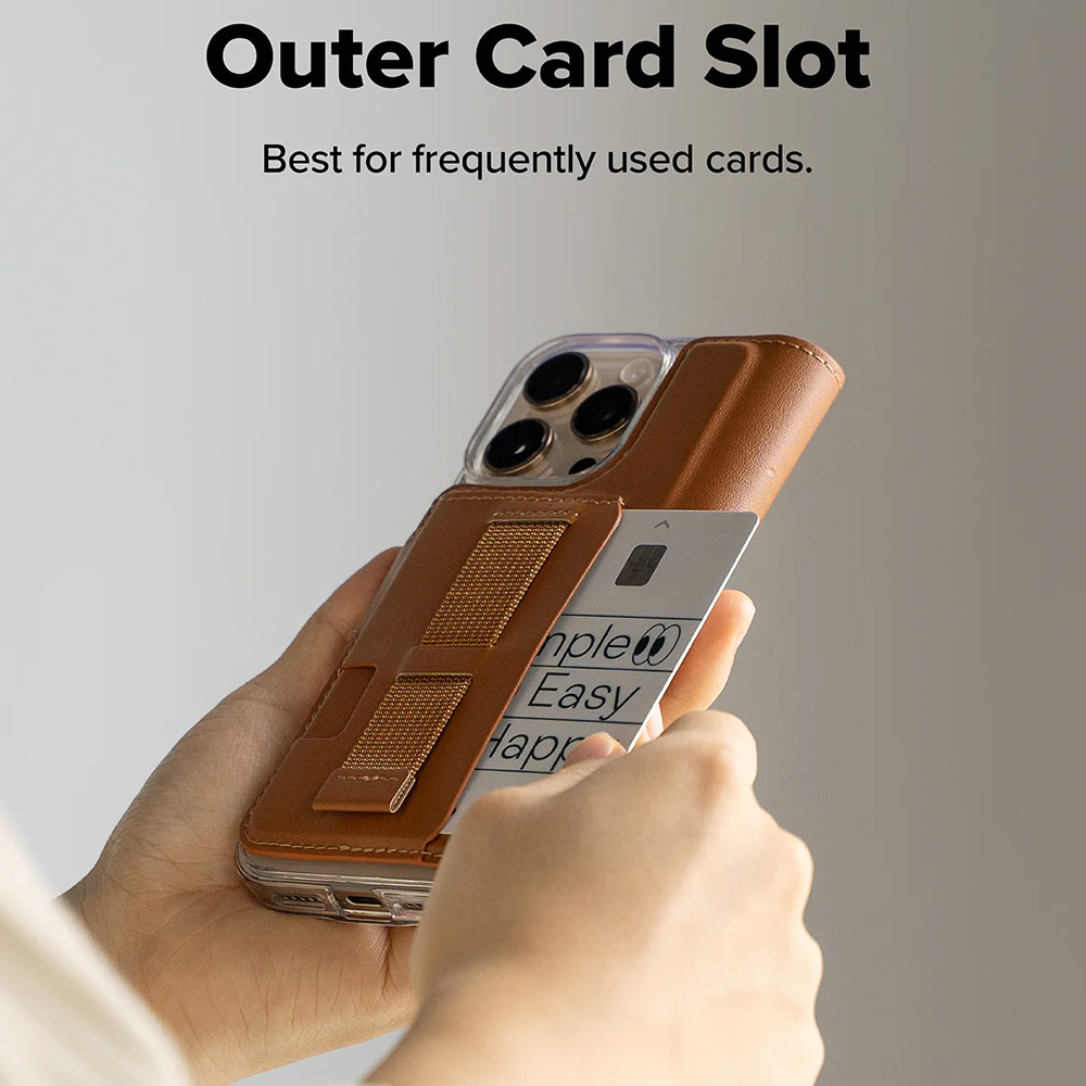 Picture of Apple iPhone 15 Plus 6.7  | Ringke Folio Grip Wallet Magnetic Flip Cover Card Holder for iPhone 16 Pro Max iPhone 16 Plus (Brown)