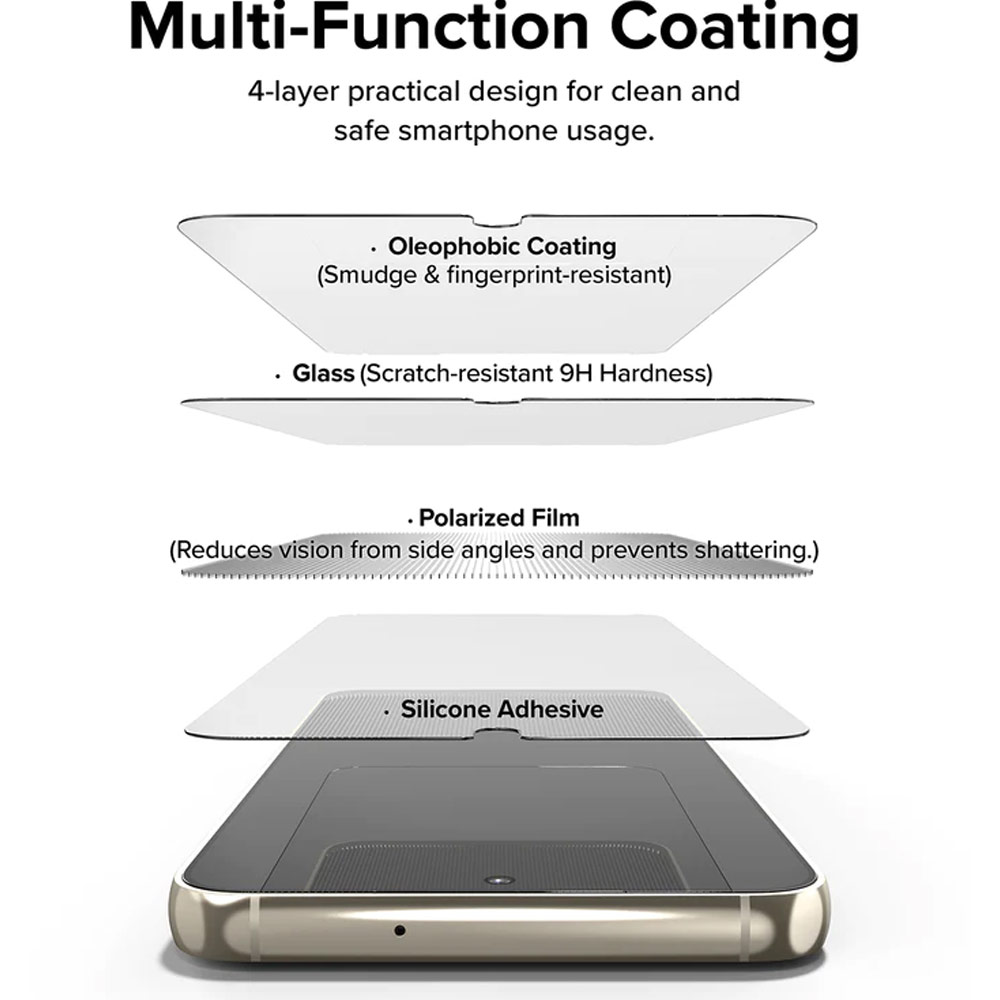 Picture of Samsung Galaxy S23 Plus Screen Protector | Ringke Full Cover Glass Tempered Glass Screen Protector with Installation Jig Tool for Samsung Galaxy S23 Plus (Privacy Anti View Anti Peep Anti Spy)