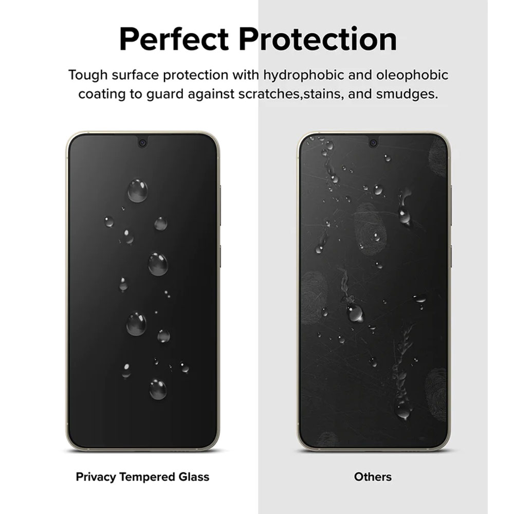 Picture of Samsung Galaxy S23 Plus Screen Protector | Ringke Full Cover Glass Tempered Glass Screen Protector with Installation Jig Tool for Samsung Galaxy S23 Plus (Privacy Anti View Anti Peep Anti Spy)