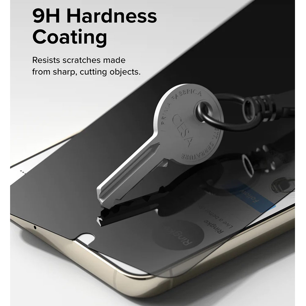 Picture of Samsung Galaxy S23 Plus Screen Protector | Ringke Full Cover Glass Tempered Glass Screen Protector with Installation Jig Tool for Samsung Galaxy S23 Plus (Privacy Anti View Anti Peep Anti Spy)