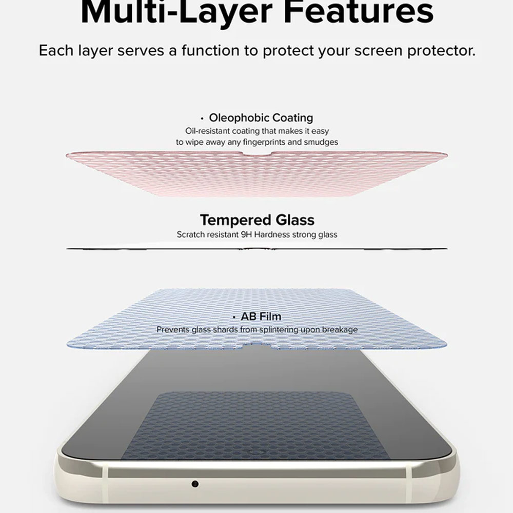 Picture of Samsung Galaxy S23 Plus Screen Protector | Ringke Full Cover Glass Tempered Glass Screen Protector with Installation Jig Tool for Samsung Galaxy S23 Plus (2pcs)