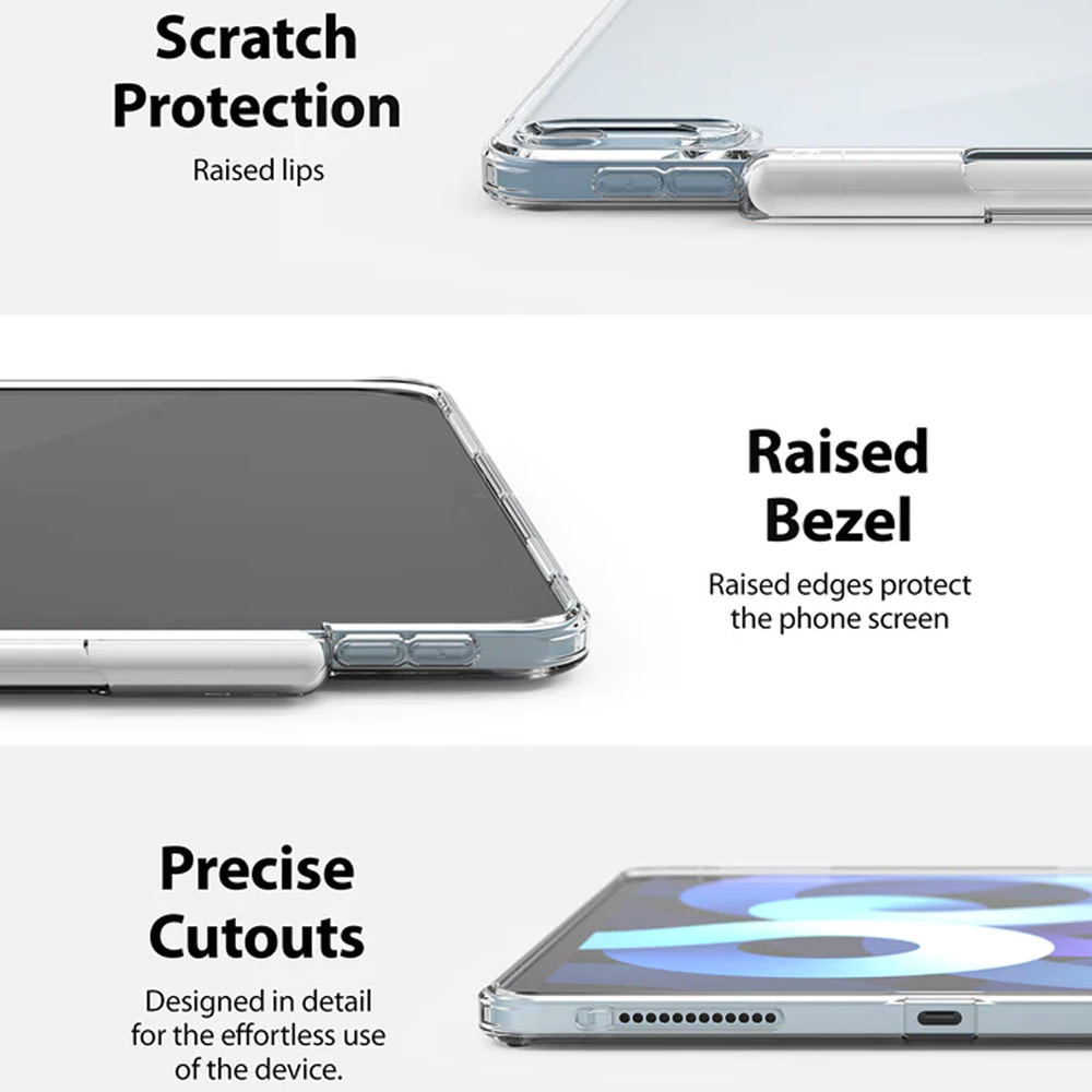 Picture of Apple iPad Air 10.9 5th Gen 2022 Case | Ringke Fusion Clear Back Cover Case with Pencil Holder for iPad Air 5 2022 iPad Air 4 10.9 (Clear)