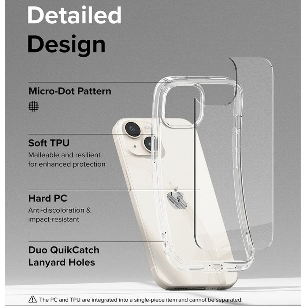 Picture of Apple iPhone 15 Pro Max 6.7 Case | Ringke Fusion Slim Drop Protection Case for Apple iPhone 15 Pro Max 6.7 (Matte Clear)