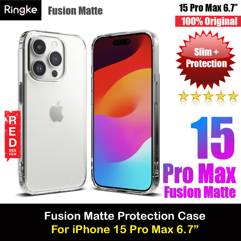 Picture of Ringke Fusion Slim Drop Protection Case for Apple iPhone 15 Pro Max 6.7 (Matte Clear) Apple iPhone 15 Pro Max 6.7- Apple iPhone 15 Pro Max 6.7 Cases, Apple iPhone 15 Pro Max 6.7 Covers, iPad Cases and a wide selection of Apple iPhone 15 Pro Max 6.7 Accessories in Malaysia, Sabah, Sarawak and Singapore 