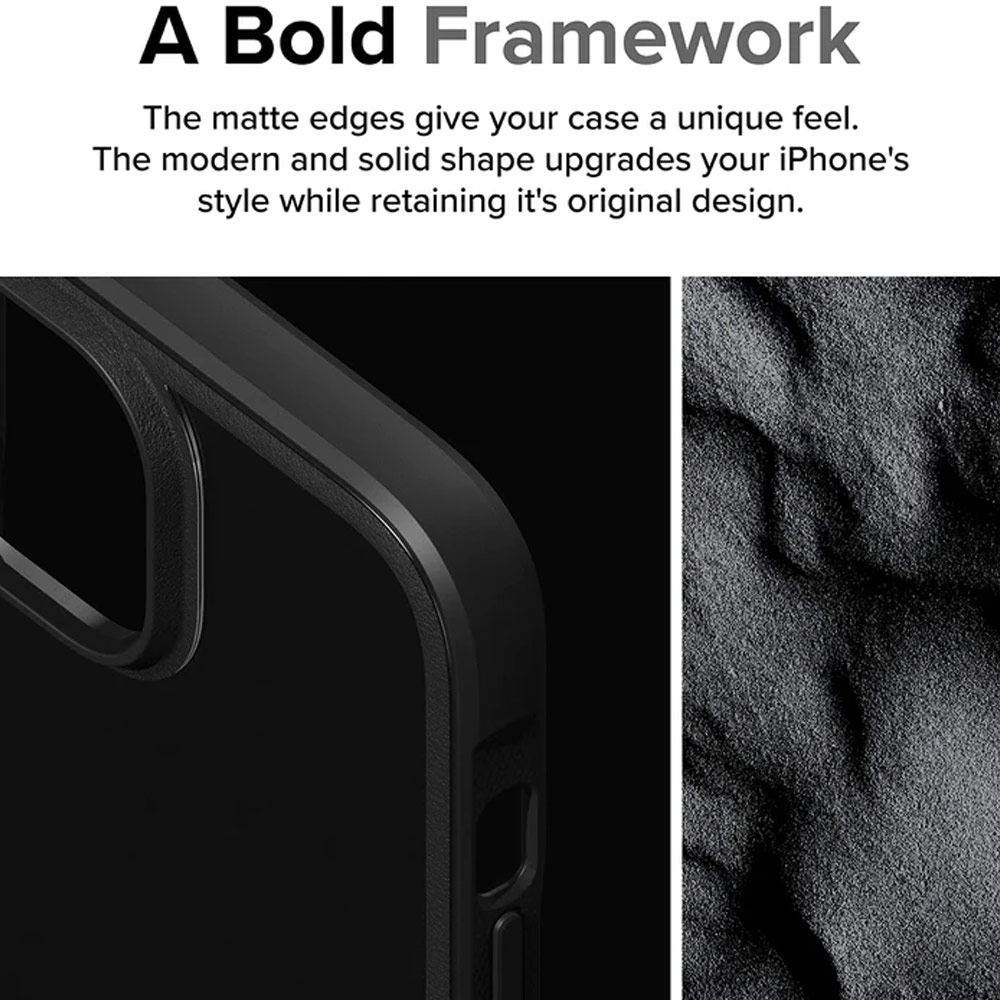 Picture of Apple iPhone 15 6.1 Case | Ringke Fusion Bold Anti Yellow Back Plate Drop Protection Case for Apple iPhone 15 6.1 (Matte Black)