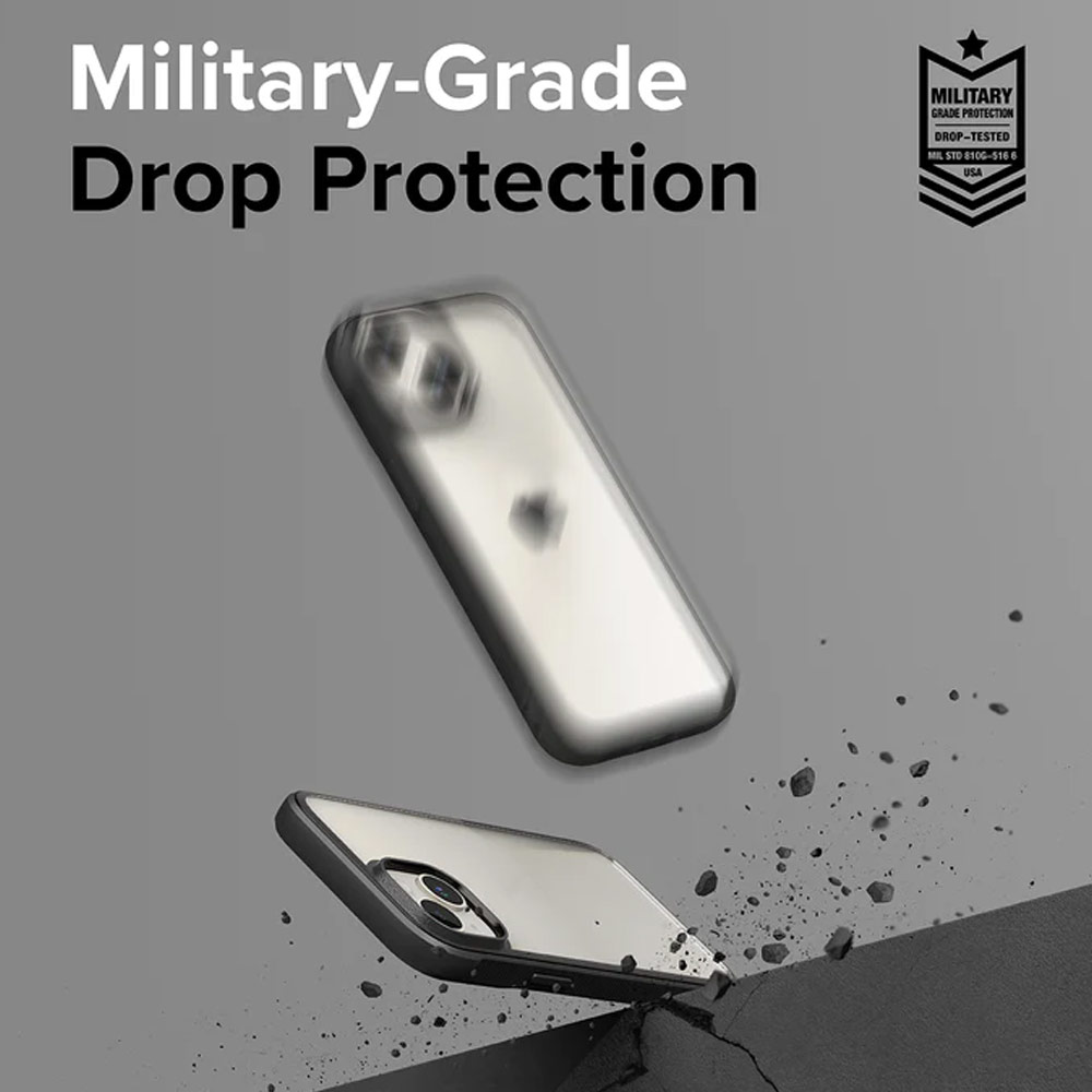 Picture of Apple iPhone 15 6.1 Case | Ringke Fusion Bold Anti Yellow Back Plate Drop Protection Case for Apple iPhone 15 6.1 (Matte Black)