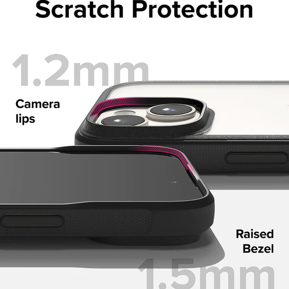 Picture of Apple iPhone 15 6.1 Case | Ringke Fusion Bold Anti Yellow Back Plate Drop Protection Case for Apple iPhone 15 6.1 (Matte Black)