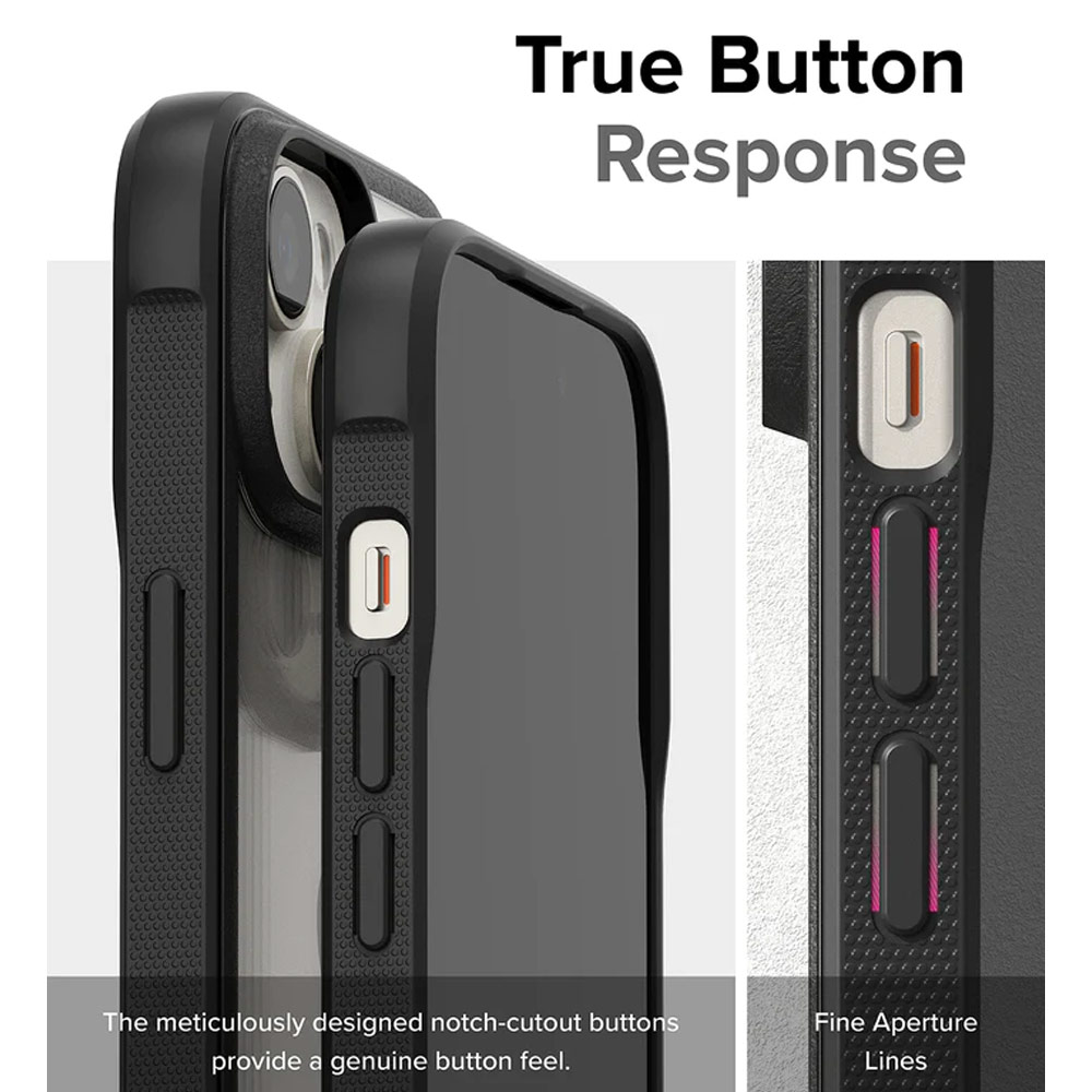 Picture of Apple iPhone 15 6.1 Case | Ringke Fusion Bold Anti Yellow Back Plate Drop Protection Case for Apple iPhone 15 6.1 (Matte Black)