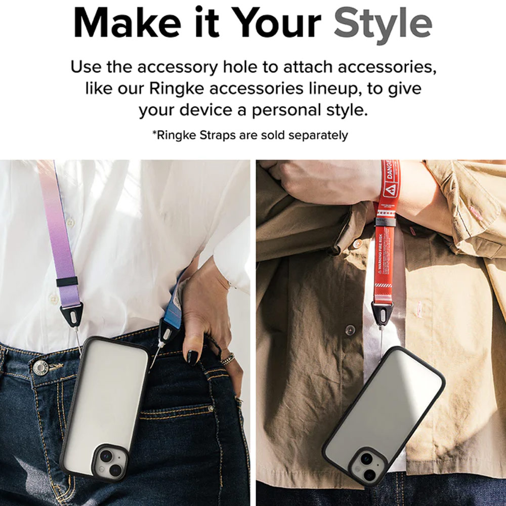 Picture of Apple iPhone 15 6.1 Case | Ringke Fusion Bold Anti Yellow Back Plate Drop Protection Case for Apple iPhone 15 6.1 (Matte Black)