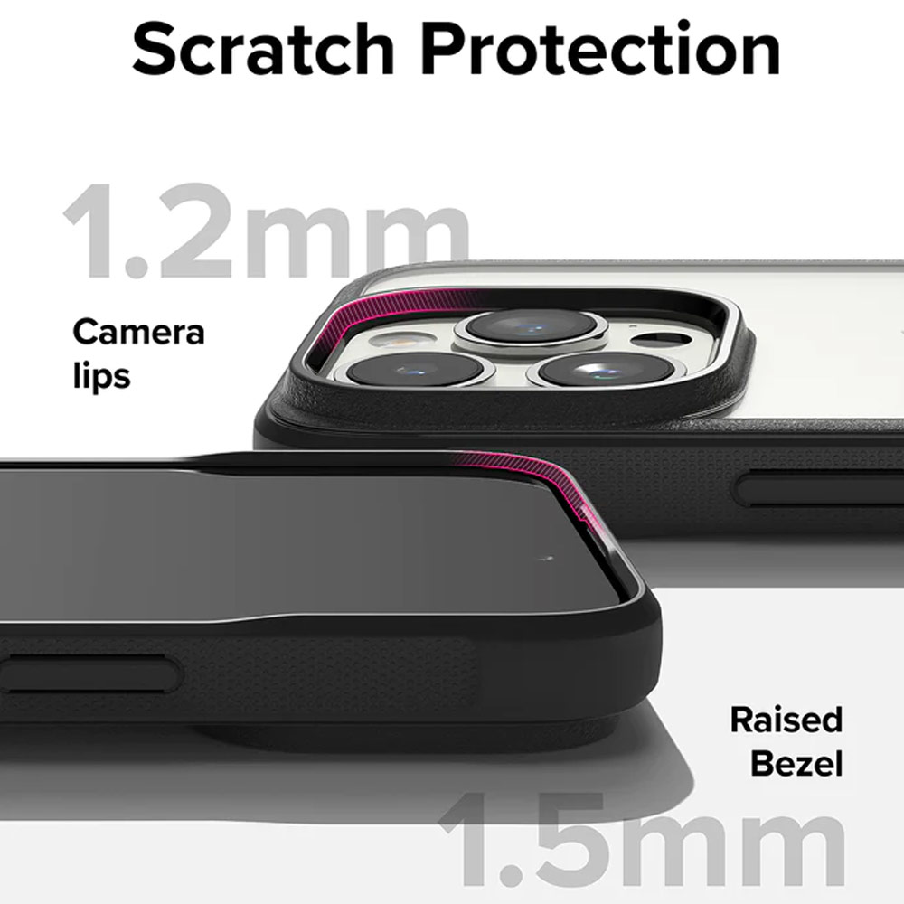 Picture of Apple iPhone 15 Pro Max 6.7 Case | Ringke Fusion Bold Anti Yellow Back Plate Drop Protection Case for Apple iPhone 15 Pro Max 6.7 (Black)