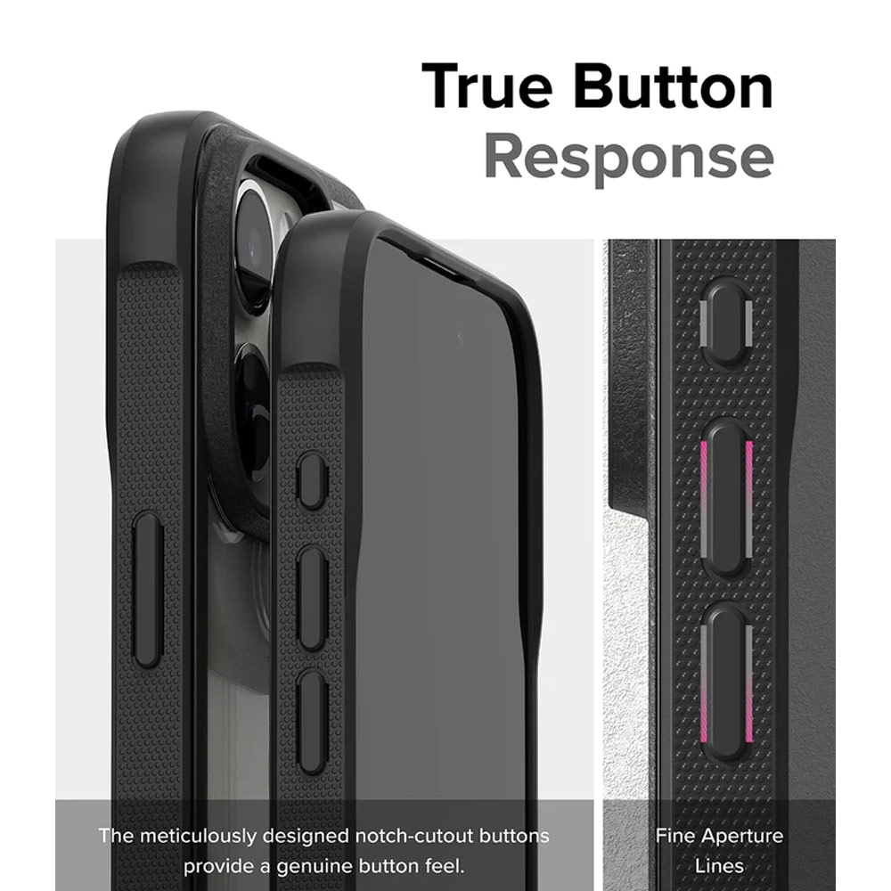 Picture of Apple iPhone 15 Pro Max 6.7 Case | Ringke Fusion Bold Anti Yellow Back Plate Drop Protection Case for Apple iPhone 15 Pro Max 6.7 (Black)