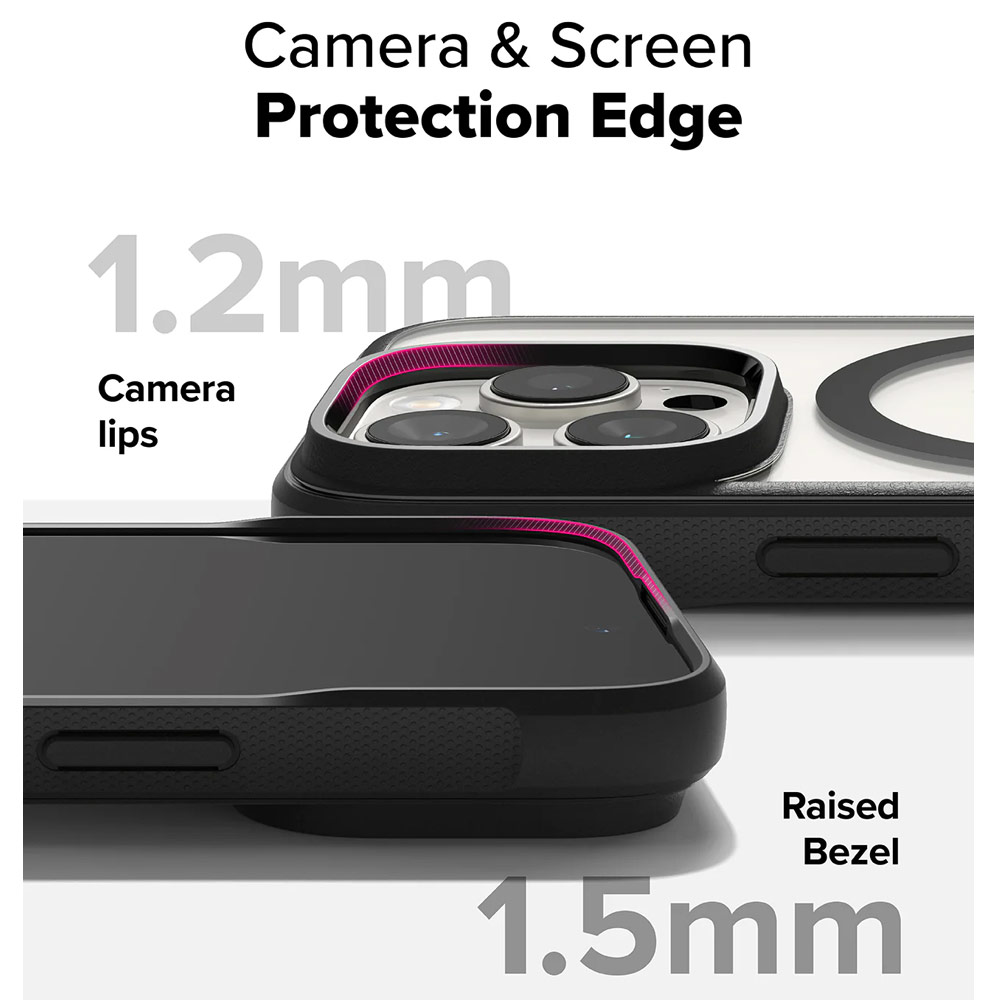 Picture of Apple iPhone 16 Pro 6.3 Case | Ringke Fusion Bold Magnetic Anti Yellow Back Plate Drop Protection Case for iPhone 16 Pro 6.3 (Matte Black)