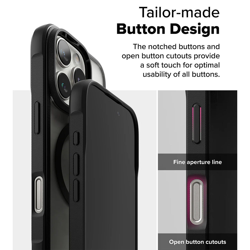 Picture of Apple iPhone 16 Pro 6.3 Case | Ringke Fusion Bold Magnetic Anti Yellow Back Plate Drop Protection Case for iPhone 16 Pro 6.3 (Matte Black)