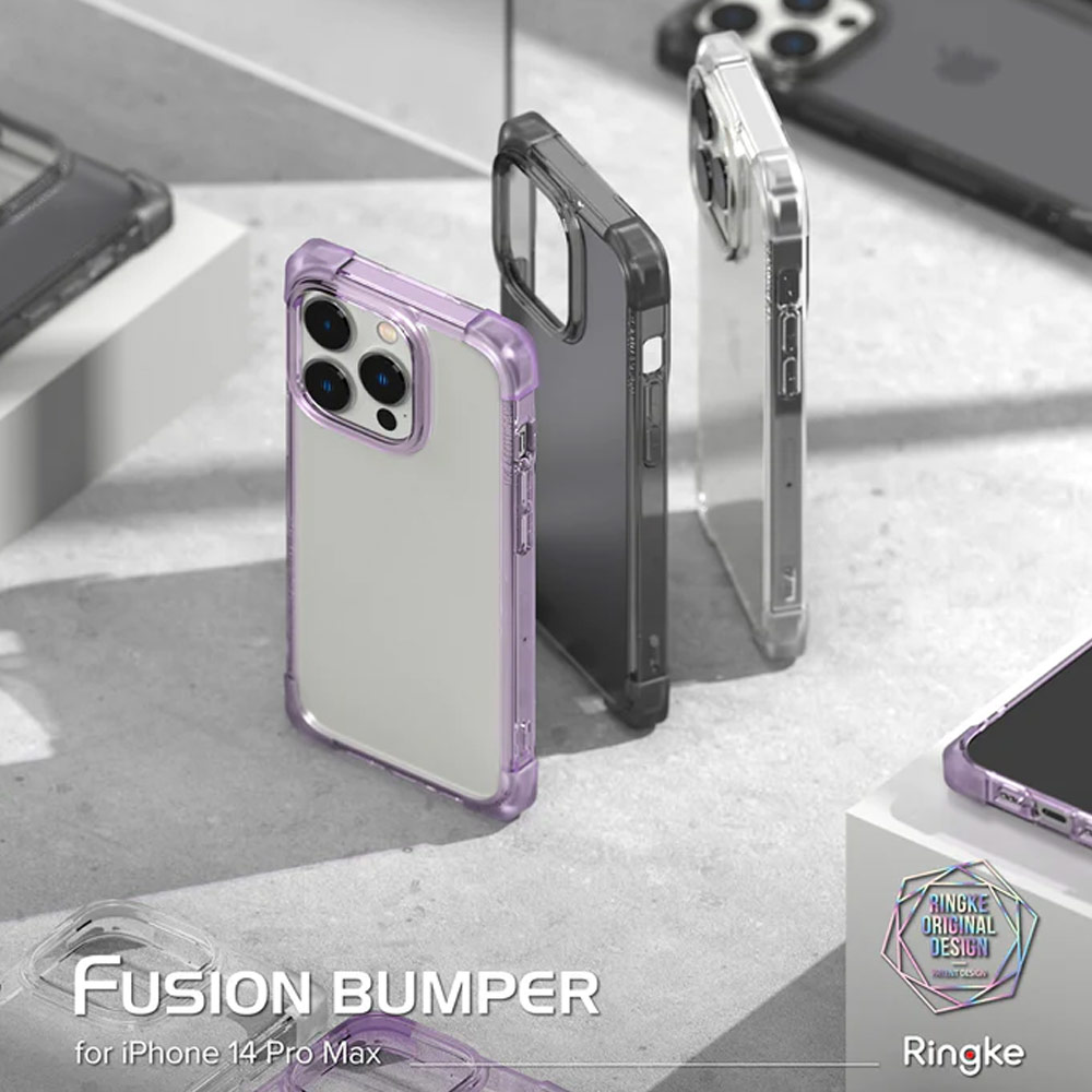 Picture of Apple iPhone 14 Plus 6.7 Case | Ringke Fusion Bumper Corner Edge Drop Protection Case for iPhone 14 Plus 6.7 (Matte Smoke Black)