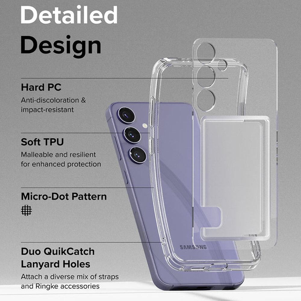 Picture of Samsung Galaxy S24 Plus Case | Ringke Fusion Card Holder Storage Transparent Protection Case for Samsung Galaxy S24 Plus (Clear)