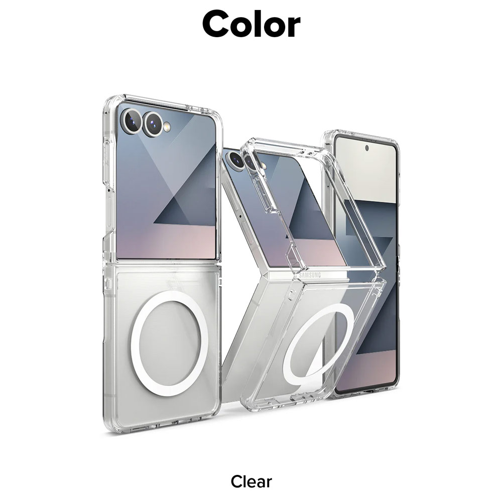 Picture of Samsung Galaxy Z Flip 7 Case | Ringke Fusion Magnetic Protection Case with Strap Hole for Samsung Galaxy Z Flip 7 (Clear)