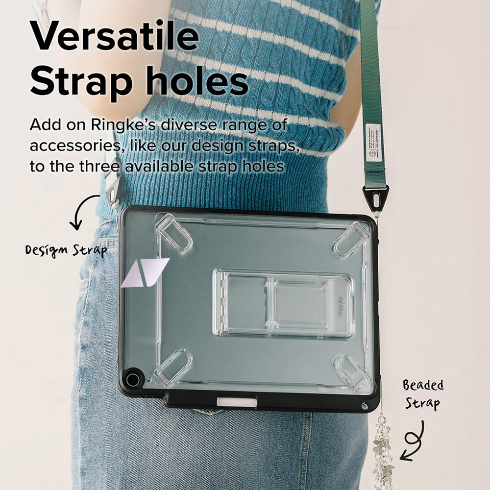 Picture of Apple iPad Air 11 M3 2025 Case | Ringke Fusion Sketch Stand Case Horizontal Vertical Multi Angle Stand Back Drop Protection Case for iPad Air 11" M2 6th Gen 4th Gen 5th Gen 2020  2022 2024 M3 2025 (Black)