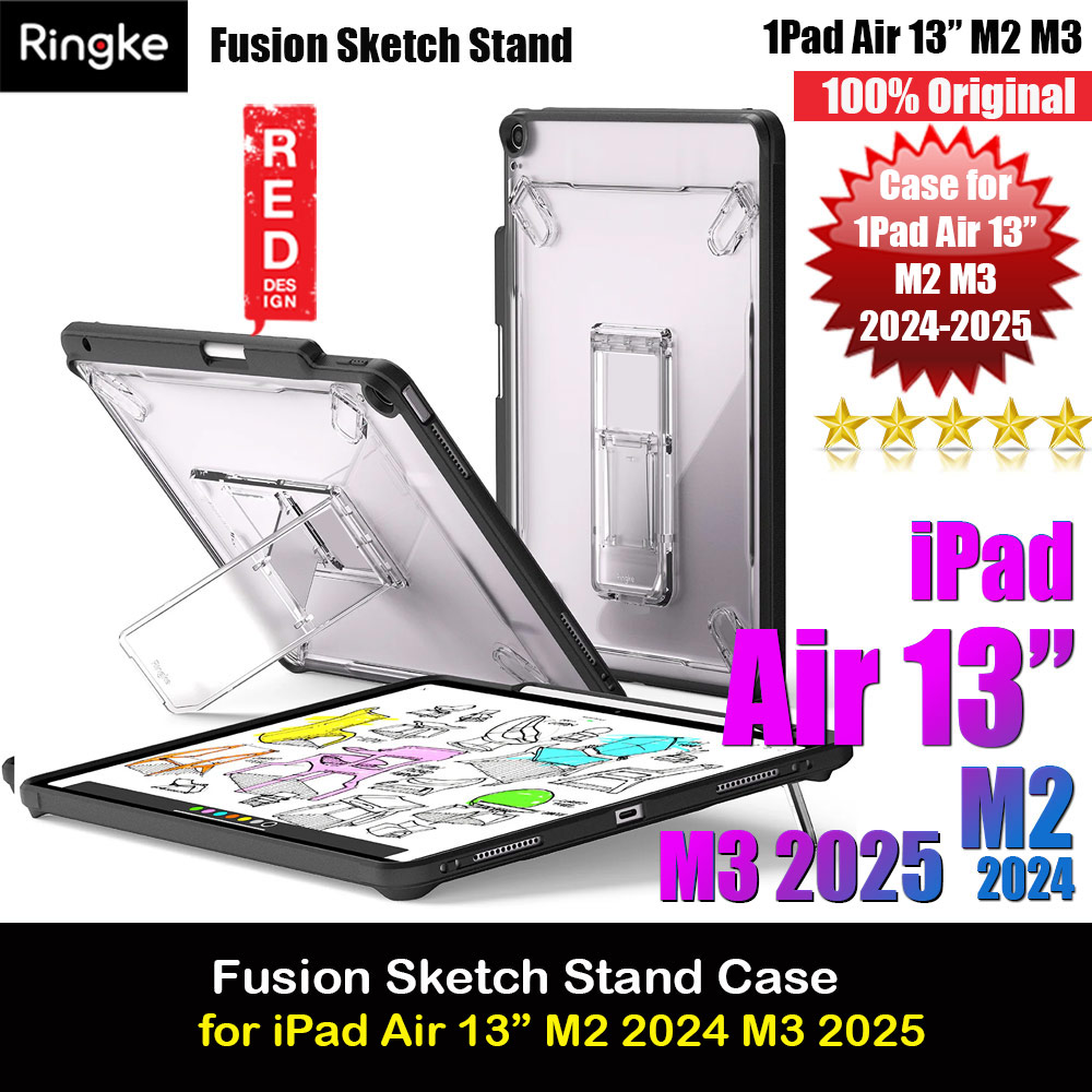 Picture of Ringke Fusion Sketch Stand Case Horizontal Vertical Multi Angle Stand Back Drop Protection Case for iPad Air 13" M2 2024 M3 2025 (Black) Apple iPad Air 13 M3 2025- Apple iPad Air 13 M3 2025 Cases, Apple iPad Air 13 M3 2025 Covers, iPad Cases and a wide selection of Apple iPad Air 13 M3 2025 Accessories in Malaysia, Sabah, Sarawak and Singapore 