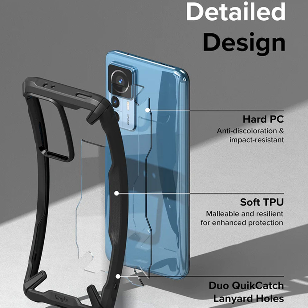 Picture of Xiaomi 12T / 12T Pro Case | Ringke Fusion X Drop Protection Case for Xiaomi Mi 12T 12T Pro (Black)