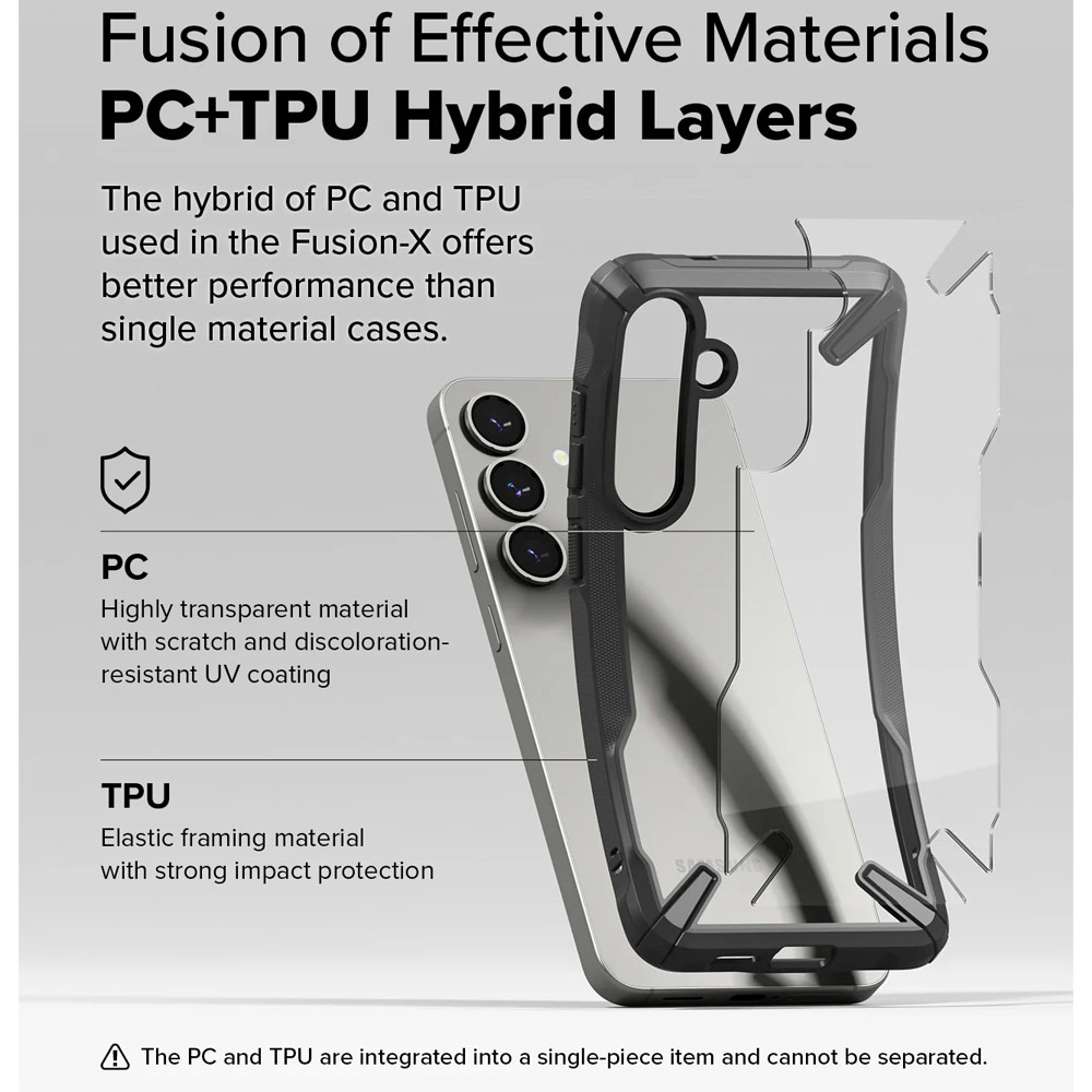 Picture of Samsung Galaxy S25 Plus Case | Ringke Fusion X Transparent Protection Case for Samsung Galaxy S25 Plus (Black)
