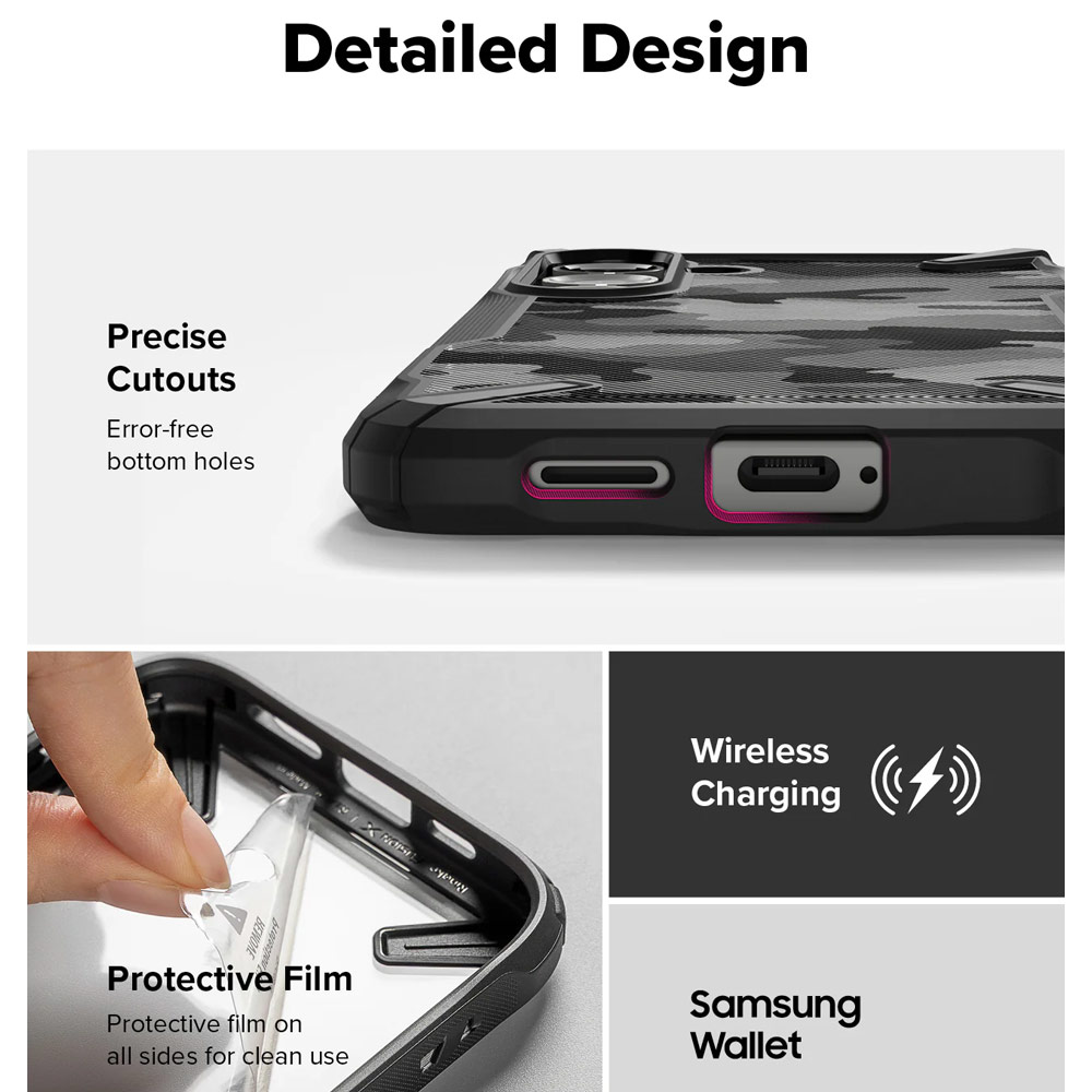 Picture of Samsung Galaxy S25 Plus Case | Ringke Fusion X Transparent Protection Case for Samsung Galaxy S25 Plus (Camo Black)