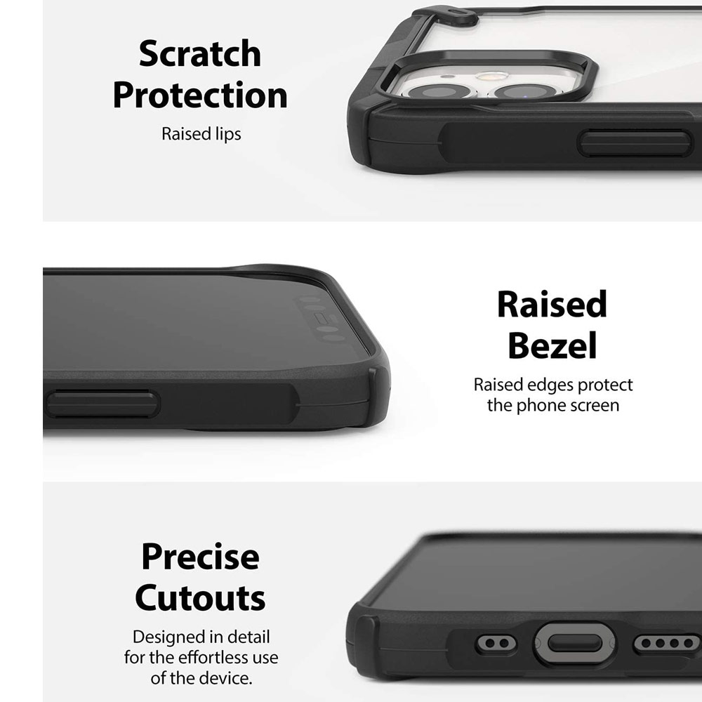 Picture of Apple iPhone 12 6.1 Case | Ringke Fusion X Protection Case for Apple iPhone 12 iPhone 12 Pro 6.1 (Black)