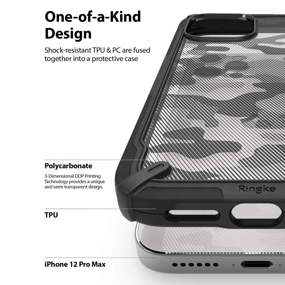 Picture of Apple iPhone 12 6.1 Case | Ringke Fusion-X Protection Case for Apple iPhone 12 iPhone 12 Pro 6.1 (Black)