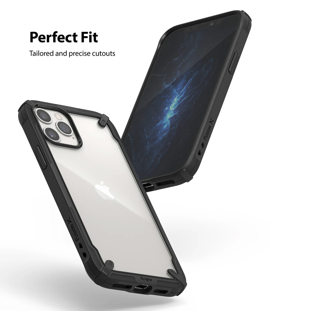 Picture of Apple iPhone 12 6.1 Case | Ringke Fusion-X Protection Case for Apple iPhone 12 iPhone 12 Pro 6.1 (Black)