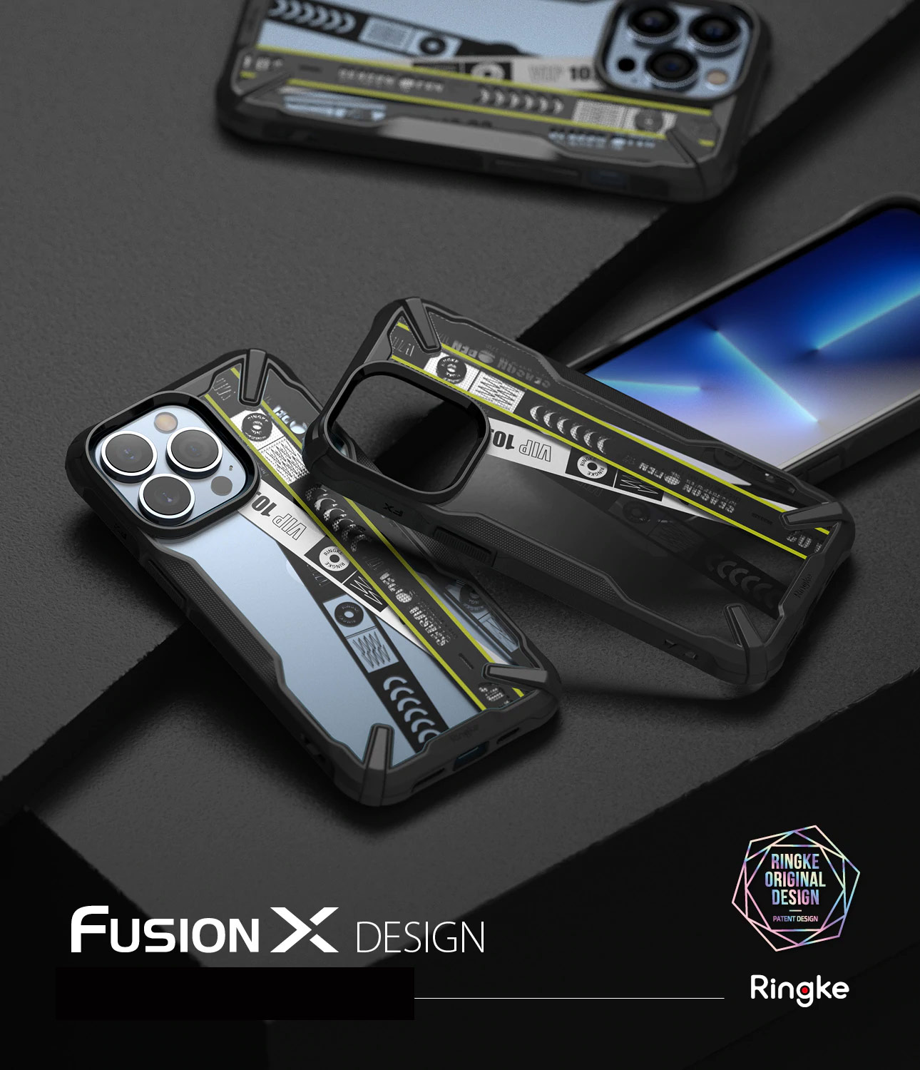 Picture of Apple iPhone 13 Pro Max 6.7 Case | Ringke Fusion X Design Protection Case for Apple iPhone 13 Pro Max 6.7 (Ticket Band Design)