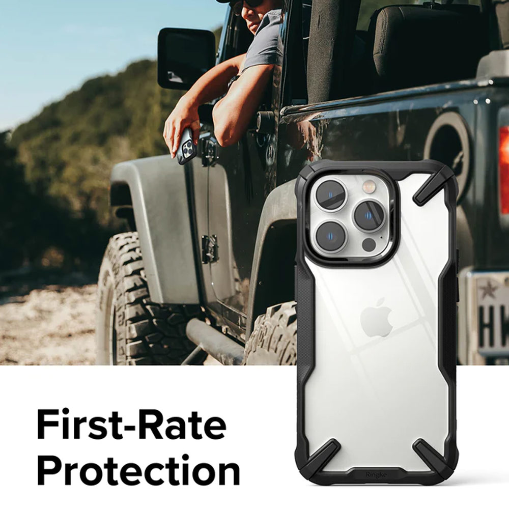 Picture of Apple iPhone 14 Pro Max 6.7 Case | Ringke Fusion X Hybrid PC and TPU Frame Drop Protection Case for Apple iPhone 14 Pro Max 6.7 (Black)