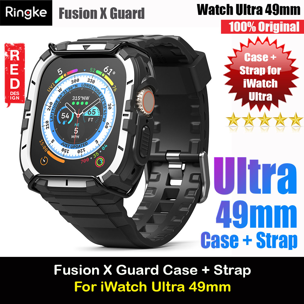 Picture of Ringke Fusion X Guard Protection Case Strap Band for Apple Watch Ultra 49mm (White Black Index Wired) Apple Watch 49mm	Ultra- Apple Watch 49mm	Ultra Cases, Apple Watch 49mm	Ultra Covers, iPad Cases and a wide selection of Apple Watch 49mm	Ultra Accessories in Malaysia, Sabah, Sarawak and Singapore 