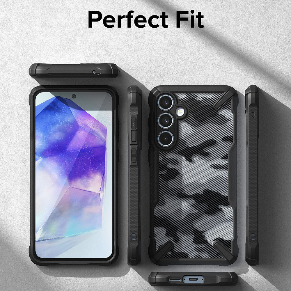 Picture of Samsung Galaxy A55 Case | Ringke Fusion X Drop Protection Case for Samsung Galaxy A55 Case (Black Camo)