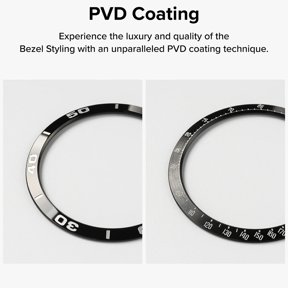 Picture of Samsung Galaxy Watch 7 40mm Screen Protector | Ringke Bezel Styling and Tempered Glass Screen Protector for Samsung Galaxy Watch 7 40mm (Silver 40-03)