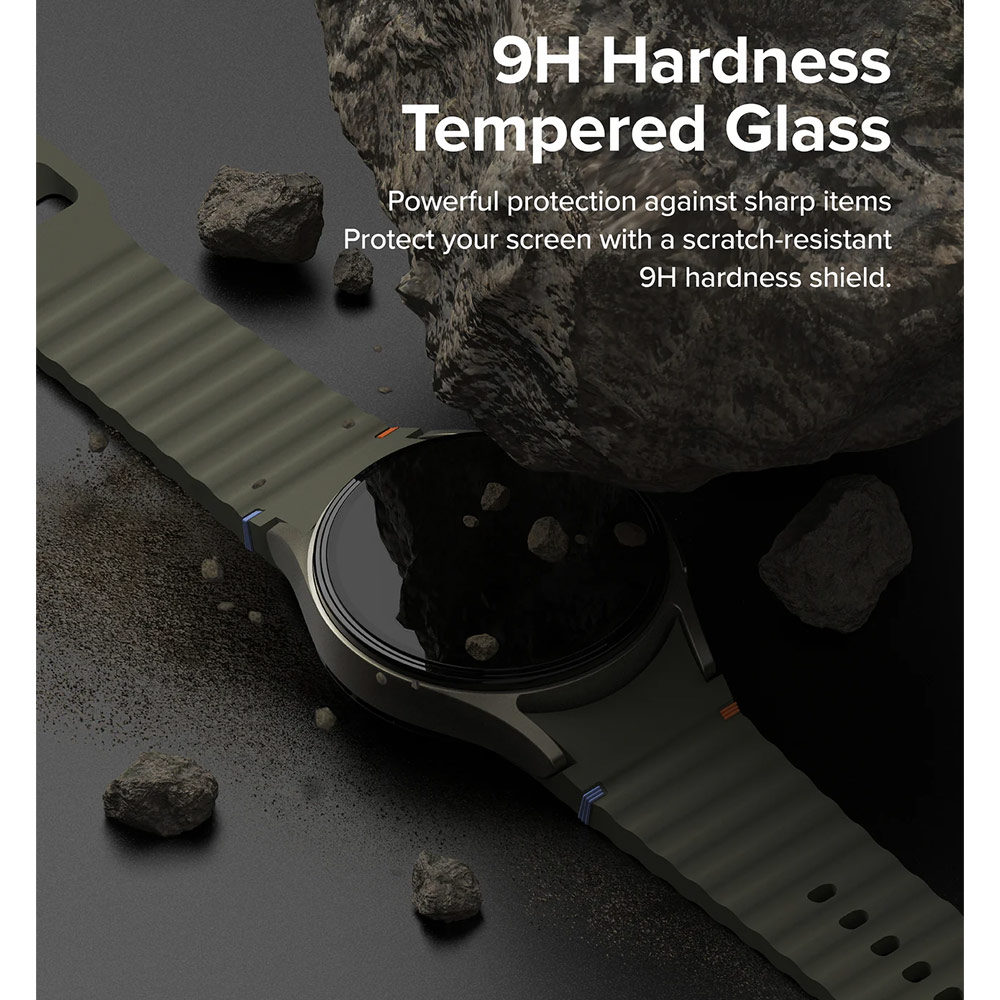 Picture of Samsung Galaxy Watch 7 40mm Screen Protector | Ringke Bezel Styling and Tempered Glass Screen Protector for Samsung Galaxy Watch 7 40mm (Silver 40-03)