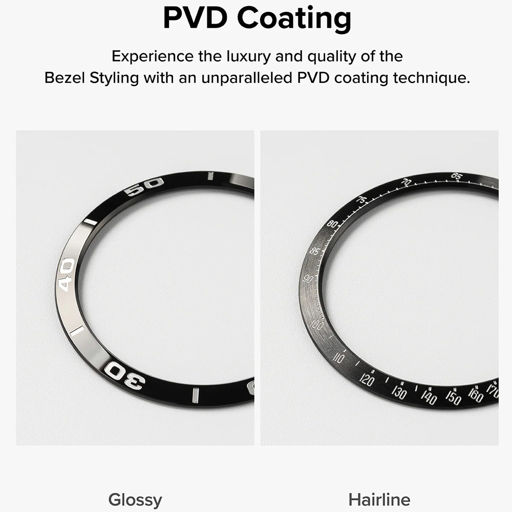 Picture of Samsung Galaxy Watch 7 44mm Screen Protector | Ringke Bezel Styling and Tempered Glass Screen Protector for Samsung Galaxy Watch 7 44mm (Silver 44-03 )