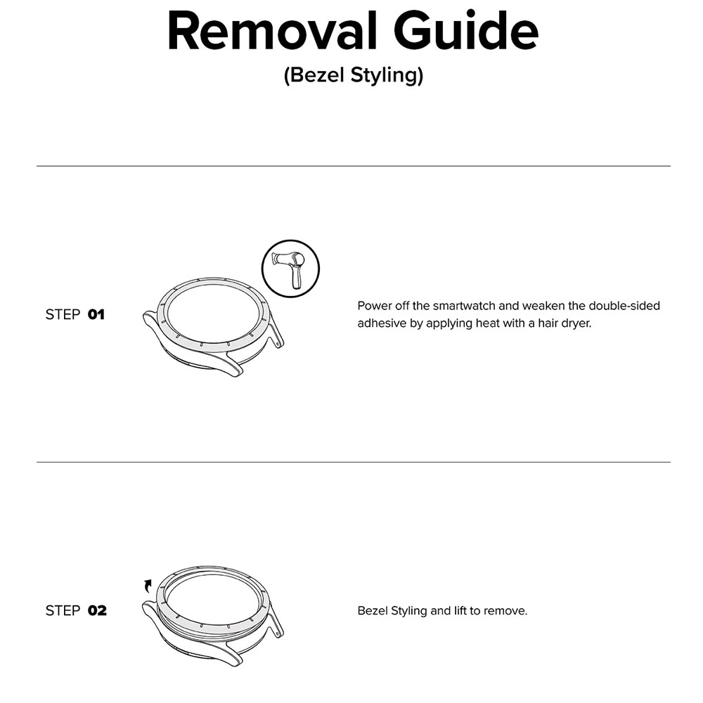 Picture of Samsung Galaxy Watch 7 44mm Screen Protector | Ringke Bezel Styling and Tempered Glass Screen Protector for Samsung Galaxy Watch 7 44mm (Silver 44-03 )