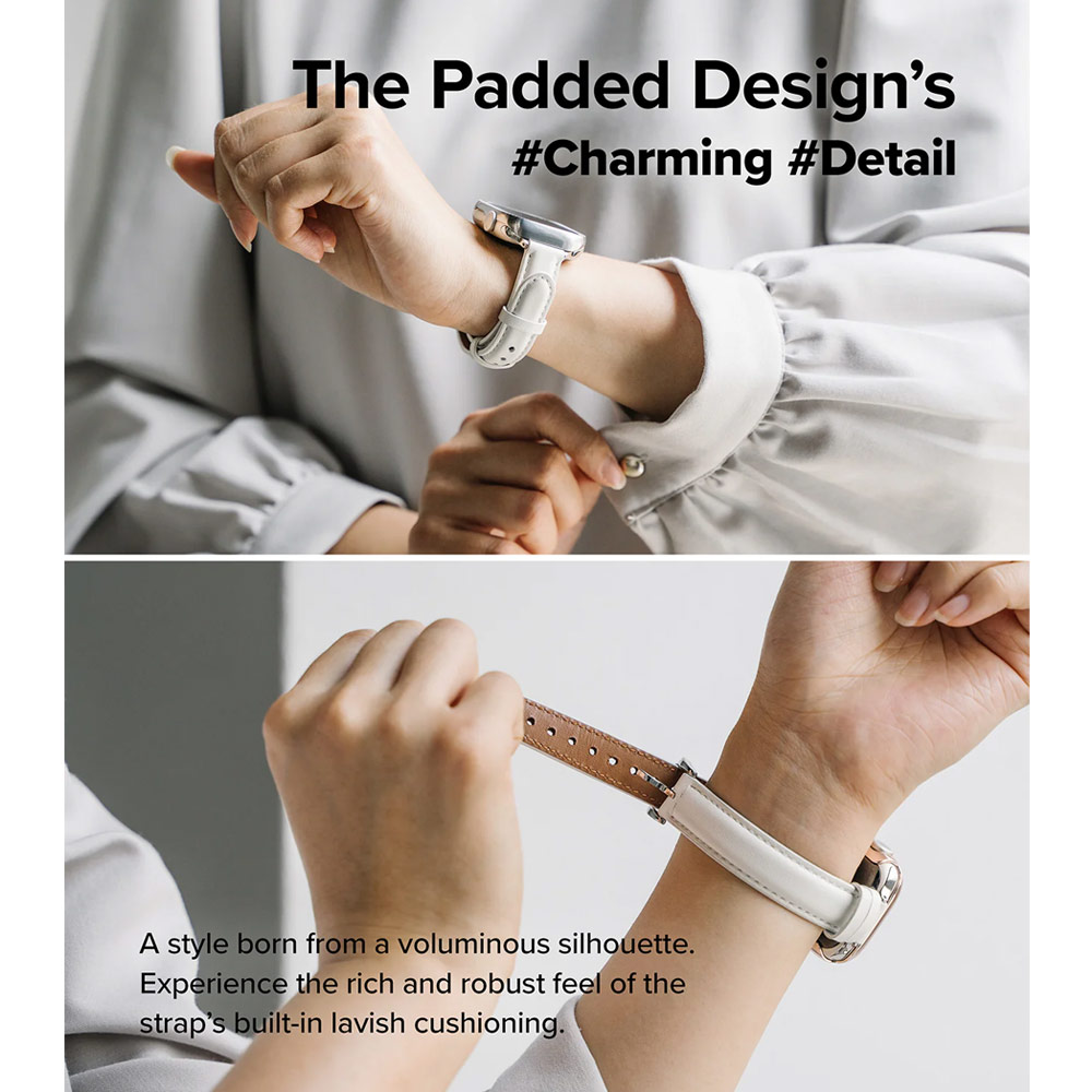 Picture of Apple Watch 38mm  | Ringke Genuine Leather One Slim Padded Strap for Apple Watch Series 4 5 6 8 9 41mm 40mm 38mm (Black)