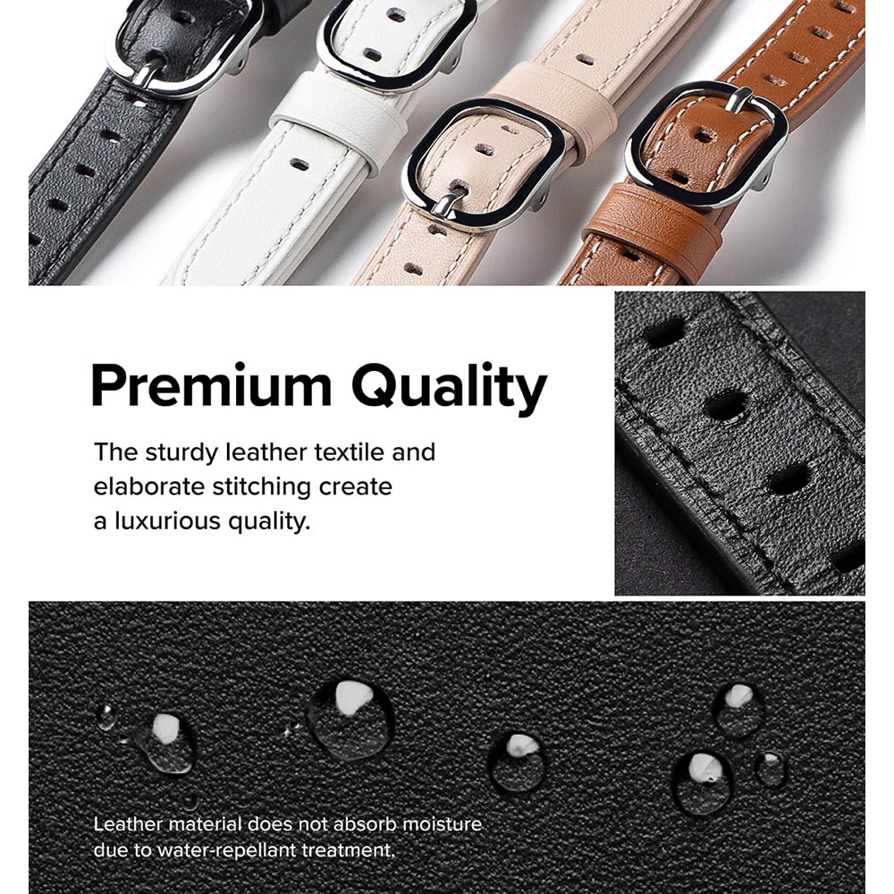 Picture of Apple Watch 38mm  | Ringke Genuine Leather One Slim Strap for Apple Watch Series 4 5 6 8 9 41mm 40mm 38mm (Cozy Pink)