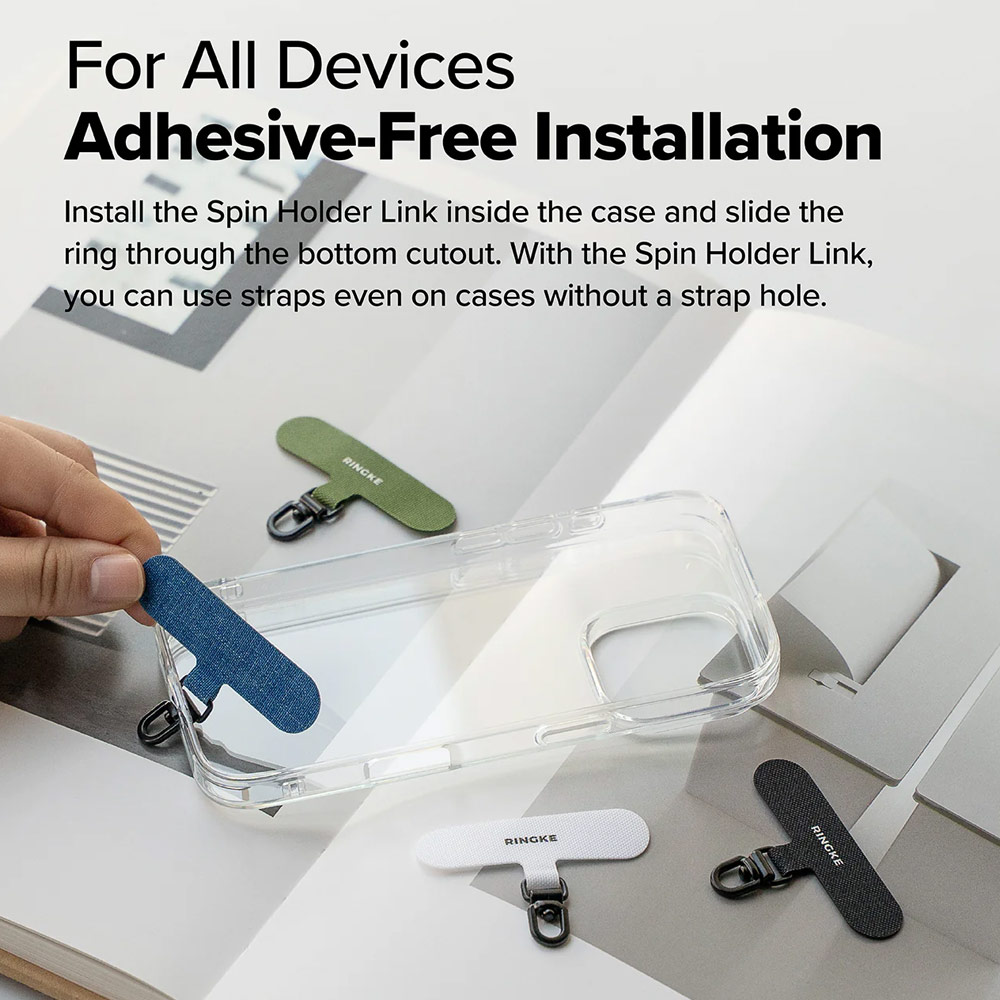 Picture of Ringke Holder Link Spin T Shape for Strap (Calm Black)