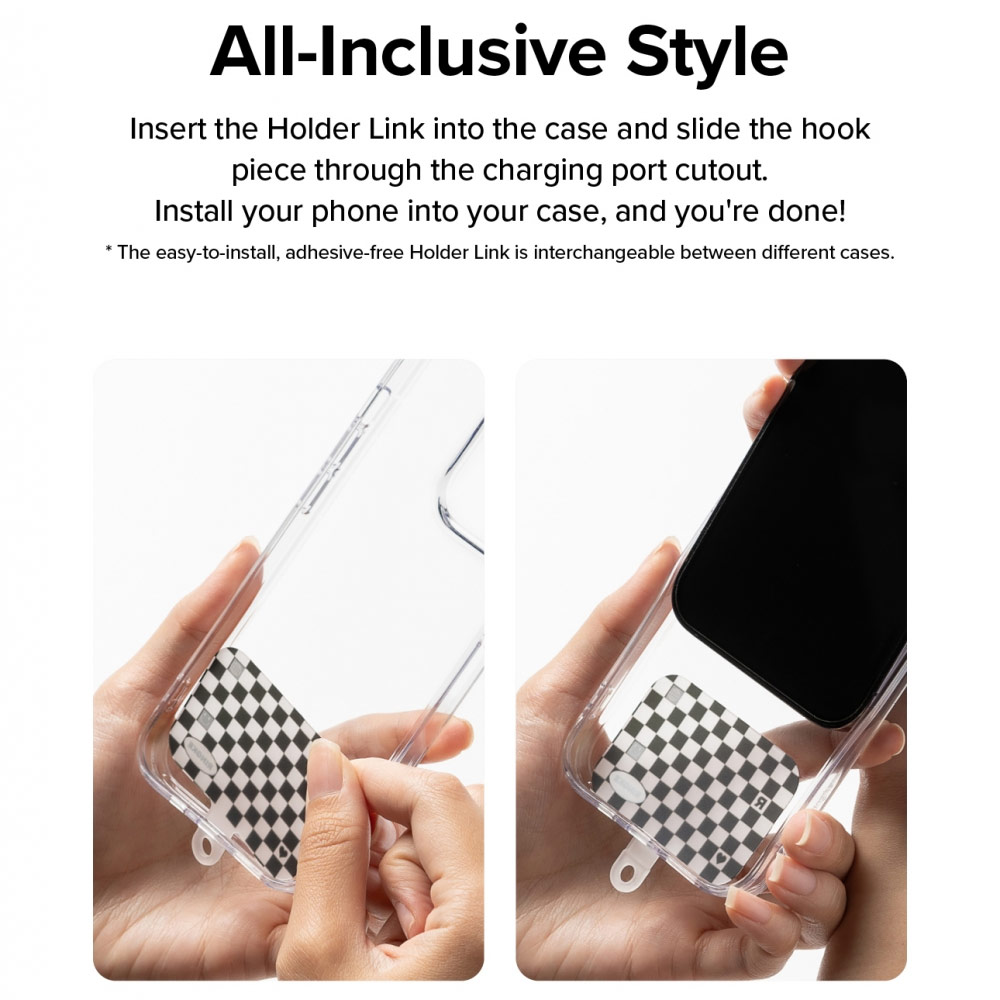 Picture of Ringke Shoulder Strap Design Holder Link Rope for Phone case (Checkerboard Design Purple Rope)
