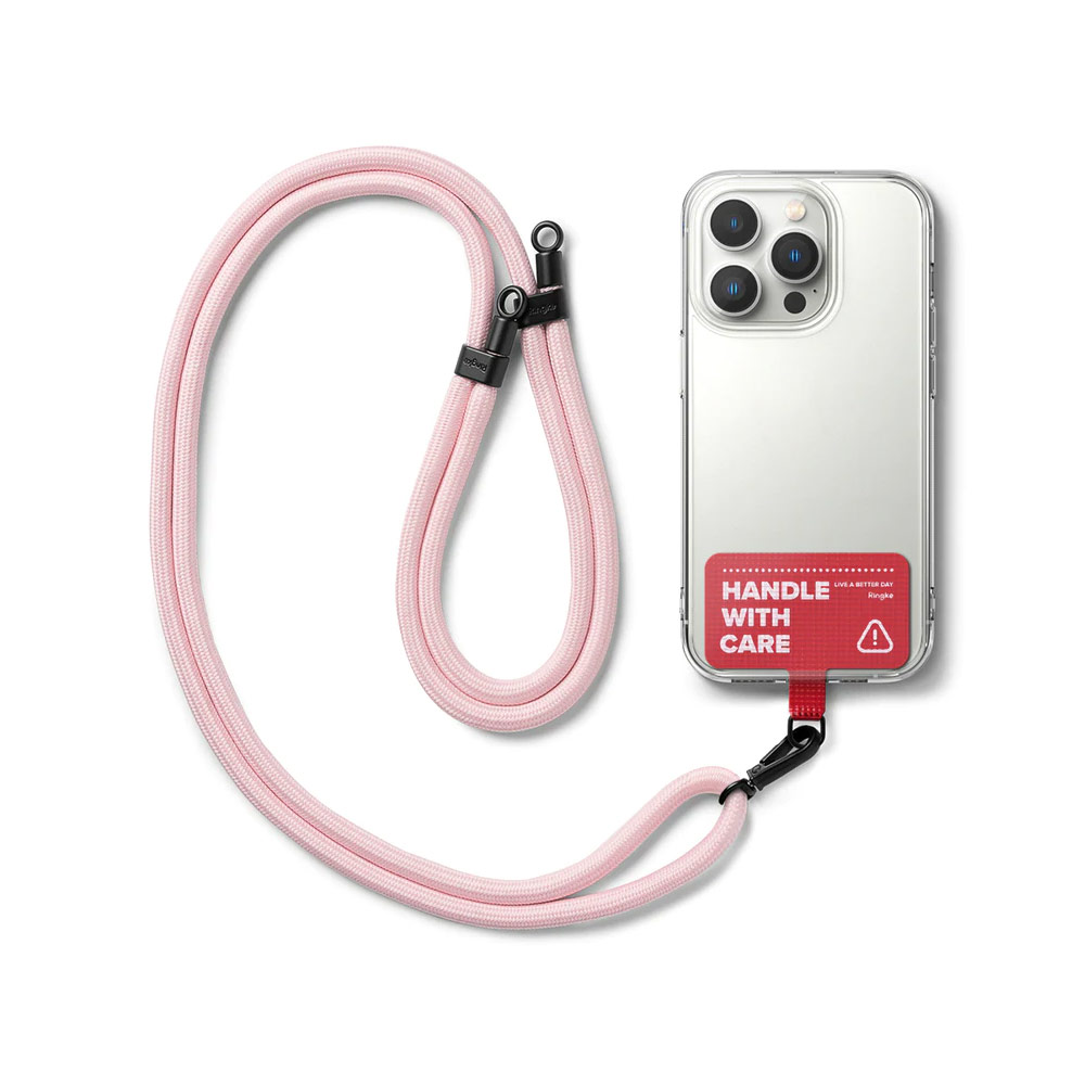 Picture of Ringke Shoulder Holder Link Strap for Phone case TARPAULIN RED (Pink Rope)
