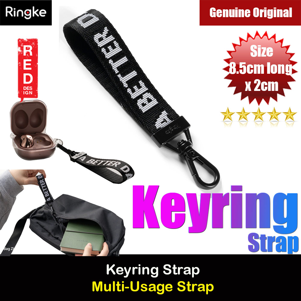Picture of Ringke Key Ring Strap with Oval Hook Clip  for phone case keychain camera game console USB flash drives (Lettering Ticket Band 2 Black) Red Design- Red Design Cases, Red Design Covers, iPad Cases and a wide selection of Red Design Accessories in Malaysia, Sabah, Sarawak and Singapore 