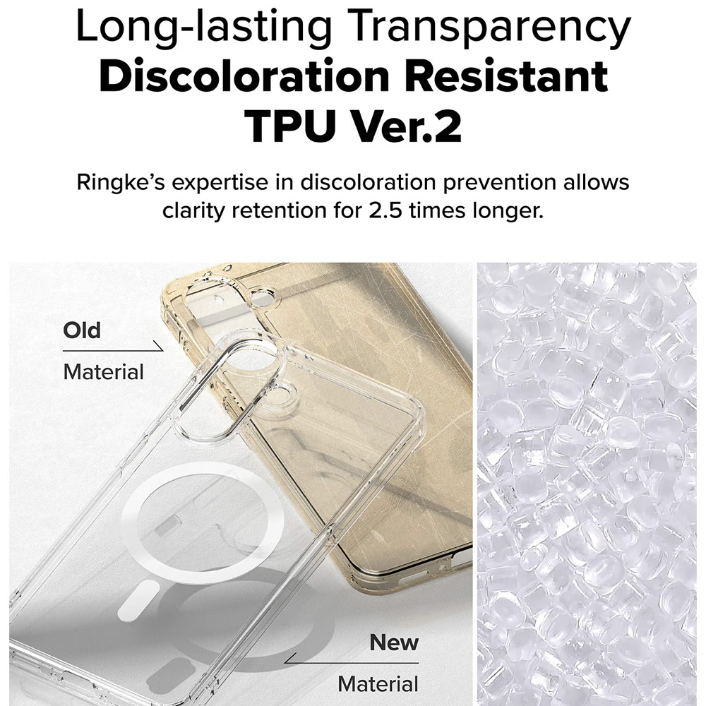 Picture of Samsung Galaxy A36 Case | Ringke Magnetic Fusion Transparent Hybrid Protection Case for Samsung Galaxy A36 A56 (Clear)