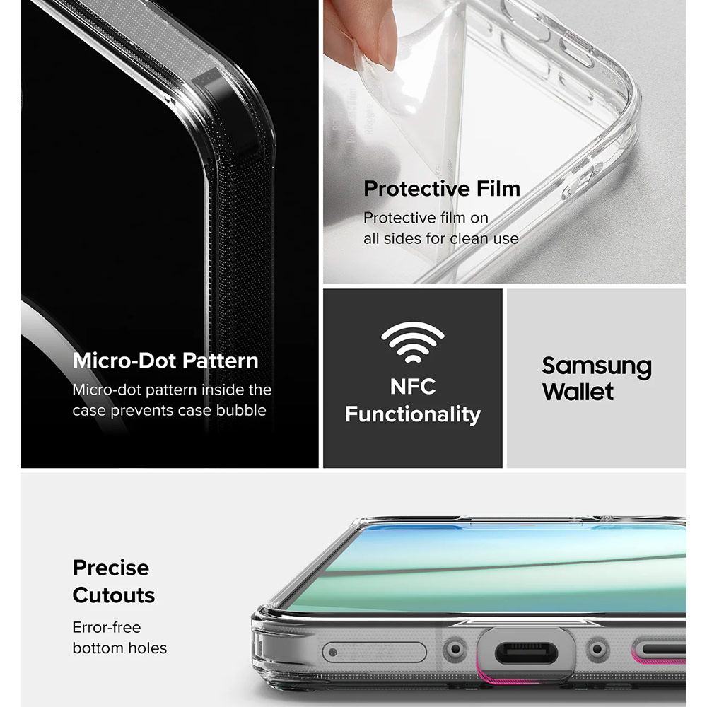 Picture of Samsung Galaxy A36 Case | Ringke Magnetic Fusion Transparent Hybrid Protection Case for Samsung Galaxy A36 A56 (Clear)