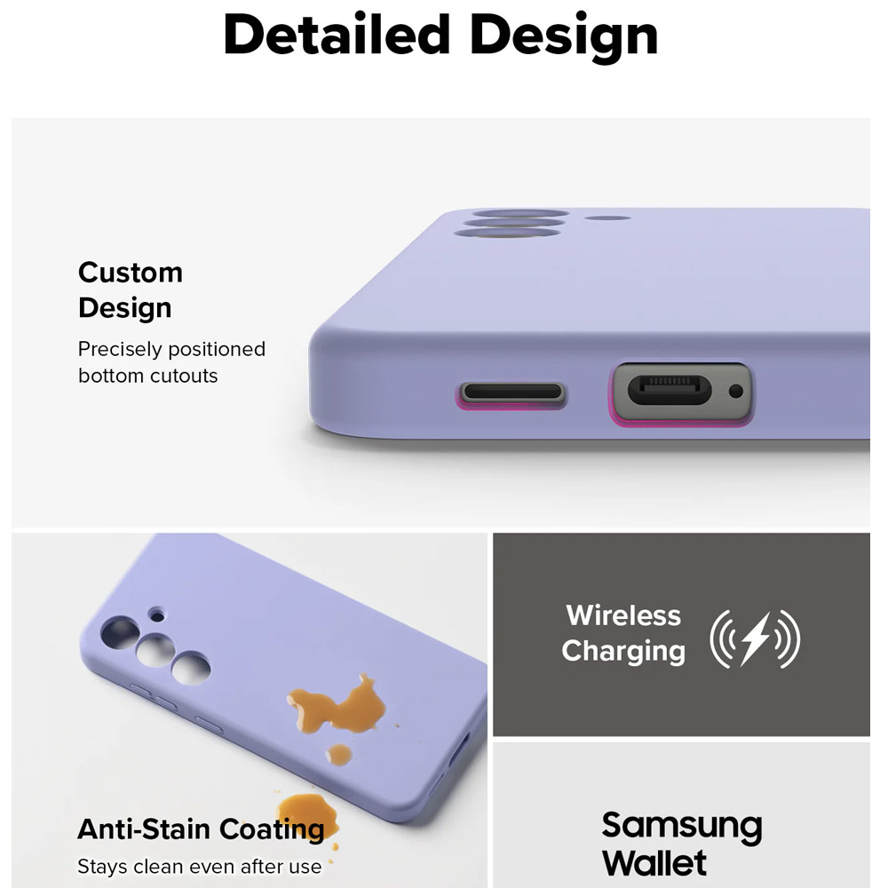 Picture of Samsung Galaxy S25 Plus Case | Ringke Soft Liquid Silicone Case with Magnetic Ring Protection Case for Samsung Galaxy S25 Plus (Lavender)