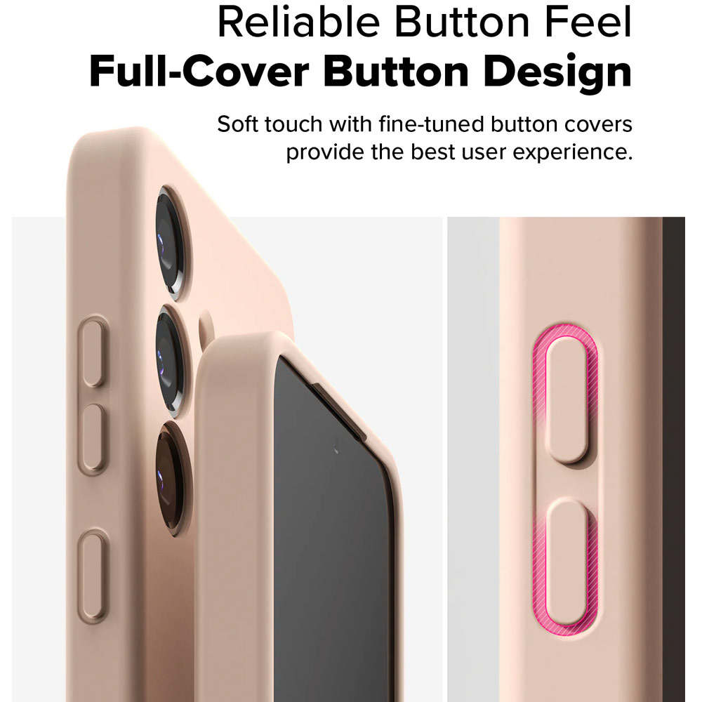 Picture of Samsung Galaxy S25 Case | Ringke Soft Liquid Silicone Case with Magnetic Ring Protection Case for Samsung Galaxy S25 (Pink Sand)